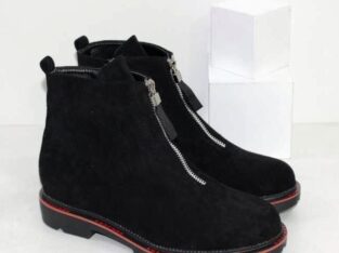 Черные замшевые ботинки на молнии Код: 112198 (182-86)