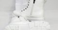 Белые весенние ботинки на молнии и шнурках Код: 112197 (529-535)