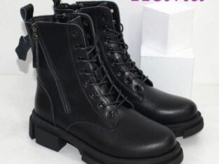 Черные кожаные ботинки на весну Код: 112206 (L83)