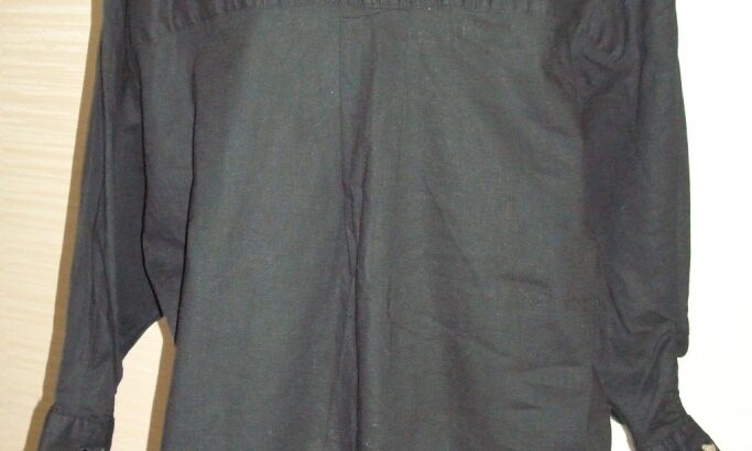 h&m льняная пог 63 красивая блузка свободного кроя черного цвета батал