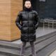 Чоловіча зимова куртка топової якості,еко-шкіра, синтепух