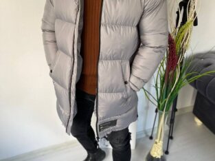 Зимняя мужская удлиненная куртка , черная и серая