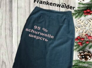 Frankenwalder 95 % шерсть Стильная теплая женская юбка серая меланж с кармашками