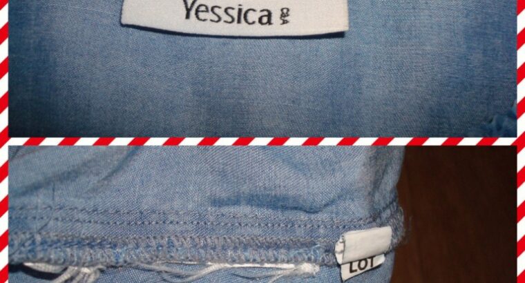Yessica C&A Пог 60 см Стильная легкая майка туника джинс батал в стиле бохо деним