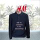 H&M хлопок + кашемир Элегантный красивый свитер мужской т синий пуговицы