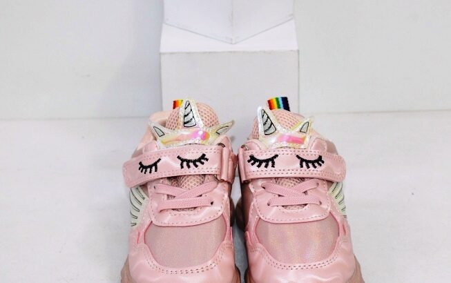 Розовые кроссовки для девочек с фонариками Код: 112237 (A10481-8-LED)
