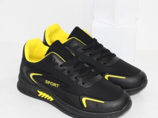 Черно-желтые кроссовки на шнурках Код: 112324 (AP17-7)