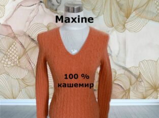 Maxine Кашемировый теплый красивый свитер женский в косы абрикос М