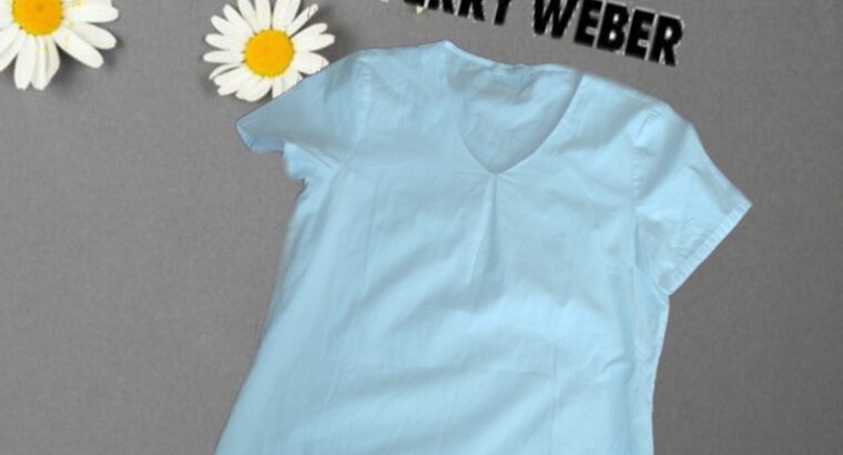 gerry weber красивая стильная блузка хлопок памук белая по низу волан