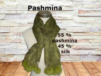 pashmina пашмина+ шелк красивый палантин двухсторонний с бахромой из кролика