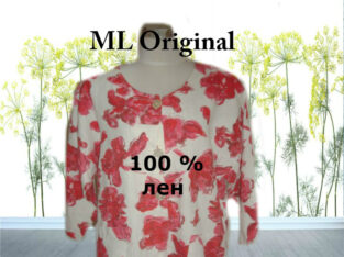 ml original льняной пог 65 стильный пиджак лен женский в цветы германия