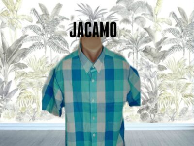 jacamo l летняя мужская рубашка короткий рукав в клетку