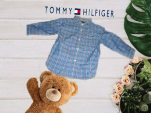 tommy hilfiger 18м стильная детская рубашка дл рукав для маленького джентльмена 🐼🐼