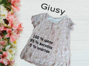 Giusy Шелк+ вискоза Красивая блуза майка двойная в цветочки итальянского бренда L