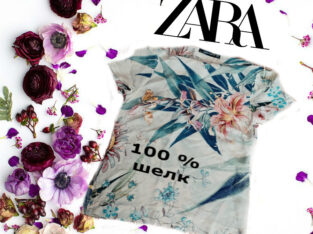 zara шелковая прозрачная женская блузка в цветочный принт