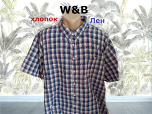 W&B хлопок + лен Красивая стильная дышащая мужская рубашка Индия