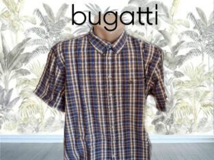 Bugatti оригинал Красивая стильная мужская рубашка короткий рукав XL 43/44