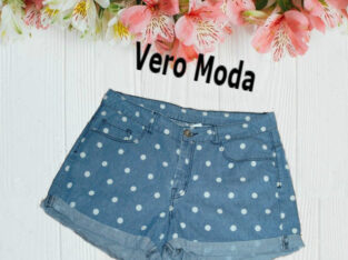 Vero Moda стильные женские короткие шорты легкий джинс в горох 27