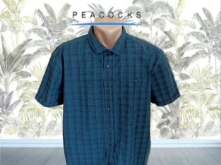 Peacocks Красивая летняя легкая хлопковая мужская рубашка короткий рукав XL