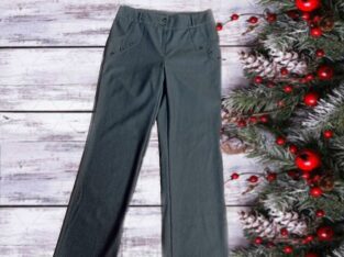 Красивые брюки женские прямые средняя посадка т. серые меланж