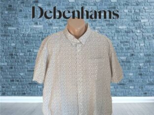 Debenhams Красивая мужская рубашка короткий рукав хлопок в принт 2XL