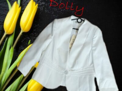 dolly нарядный женский пиджак цвета шампань 3/4 рукав польша